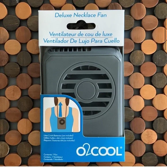 O2Cool Battery Powered Deluxe Necklace Fan in Gray - Picture 3 of 9